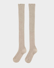 BASERANGE KNITTED OMI SAND / ONE SIZE OVERKNEE SOCKS