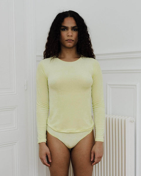 Omo Long Sleeve Tee in Lime | ecovero-viscose | en | Baserange