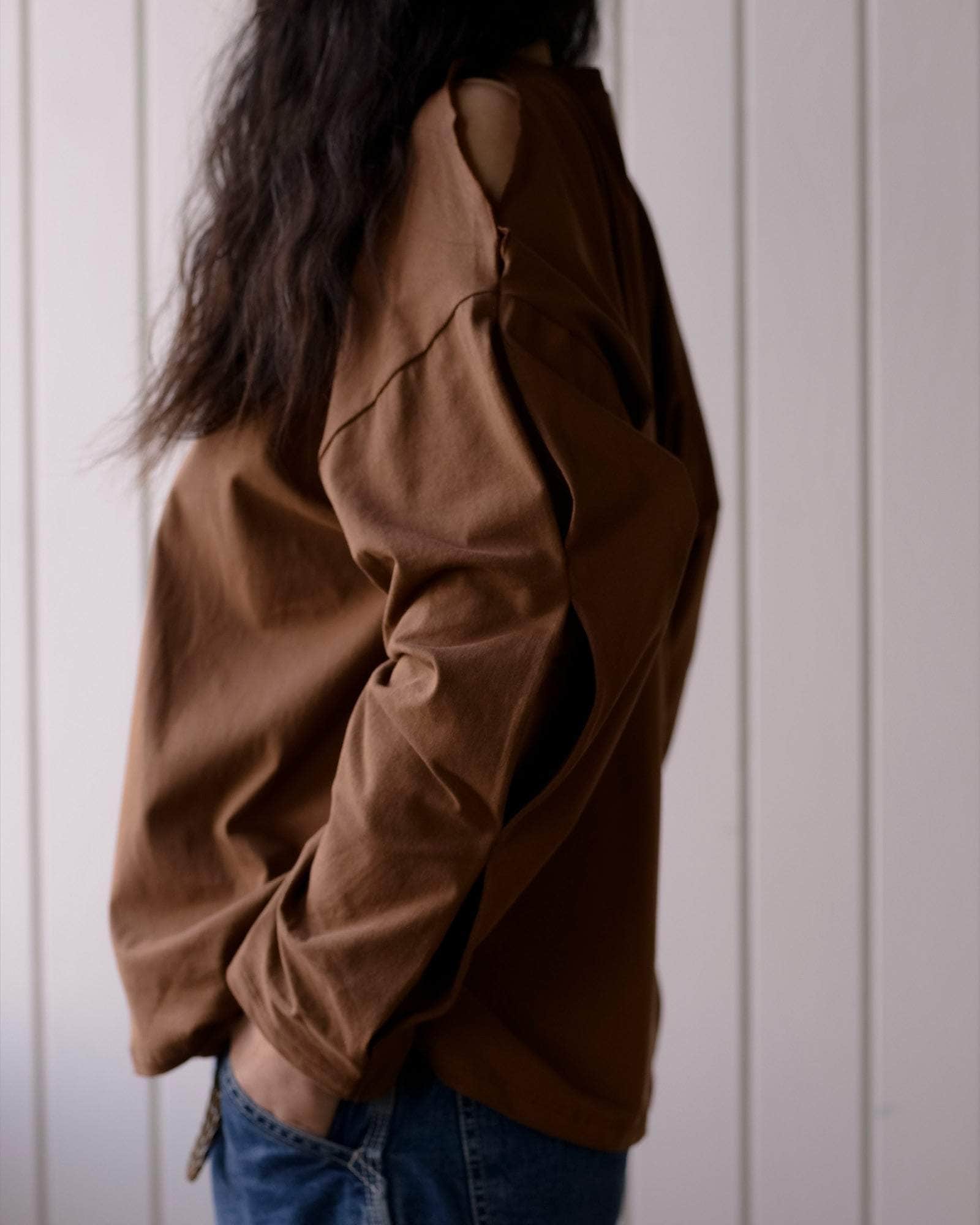 BASERANGE KNITTED PIN LONG SLEEVE TEE