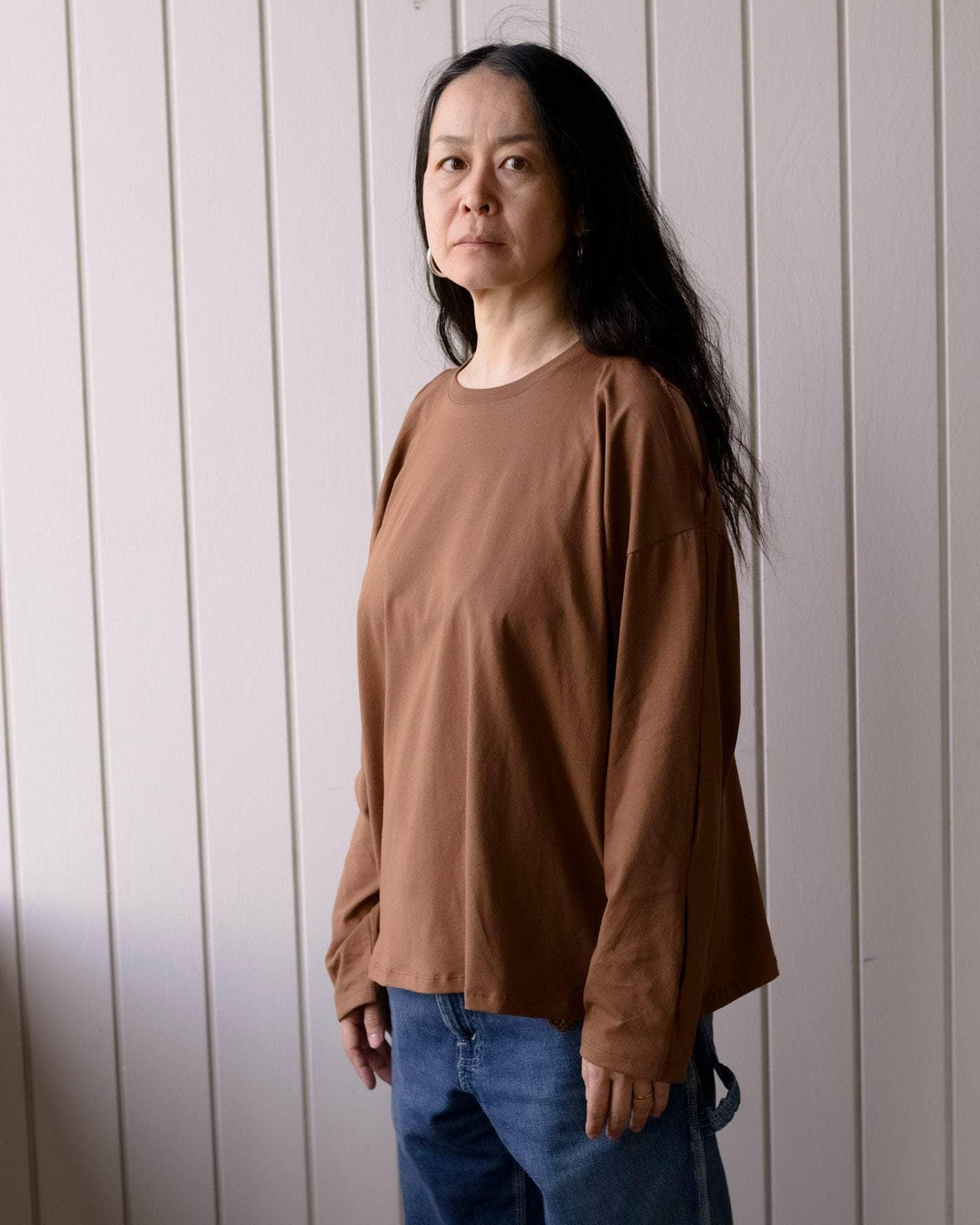 BASERANGE KNITTED PIN LONG SLEEVE TEE