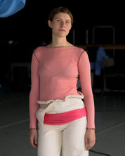 BASERANGE KNITTED PINK / S Repair - Vein Long Sleeve No.128