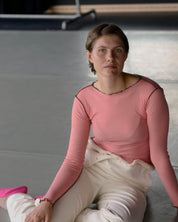 BASERANGE KNITTED PINK / S Repair - Vein Long Sleeve No.128