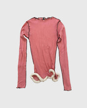 BASERANGE KNITTED PINK / S Repair - Vein Long Sleeve No.128