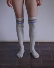 BASERANGE KNITTED RACE OVERKNEE SOCKS