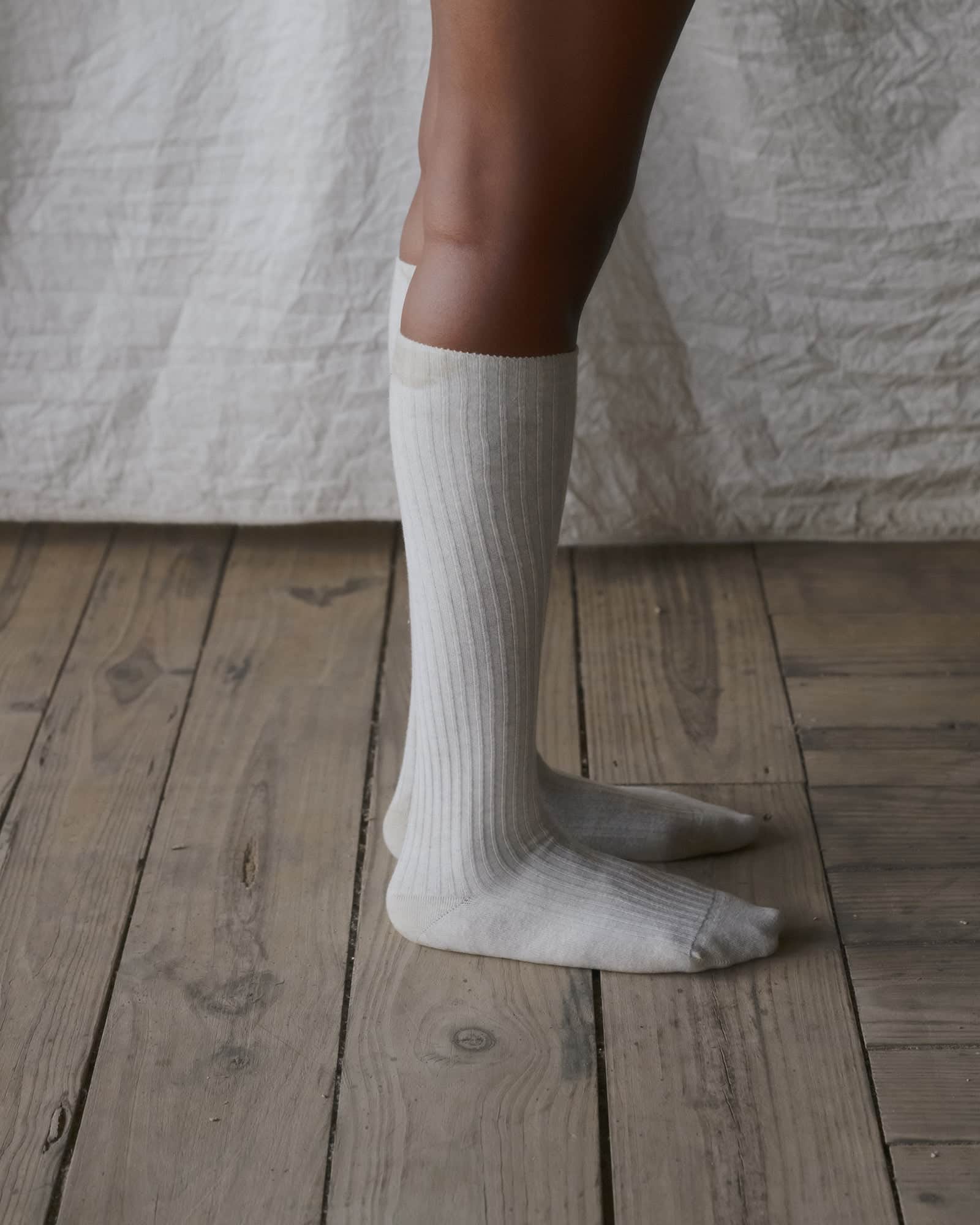 BASERANGE KNITTED RIB KNEE SOCKS
