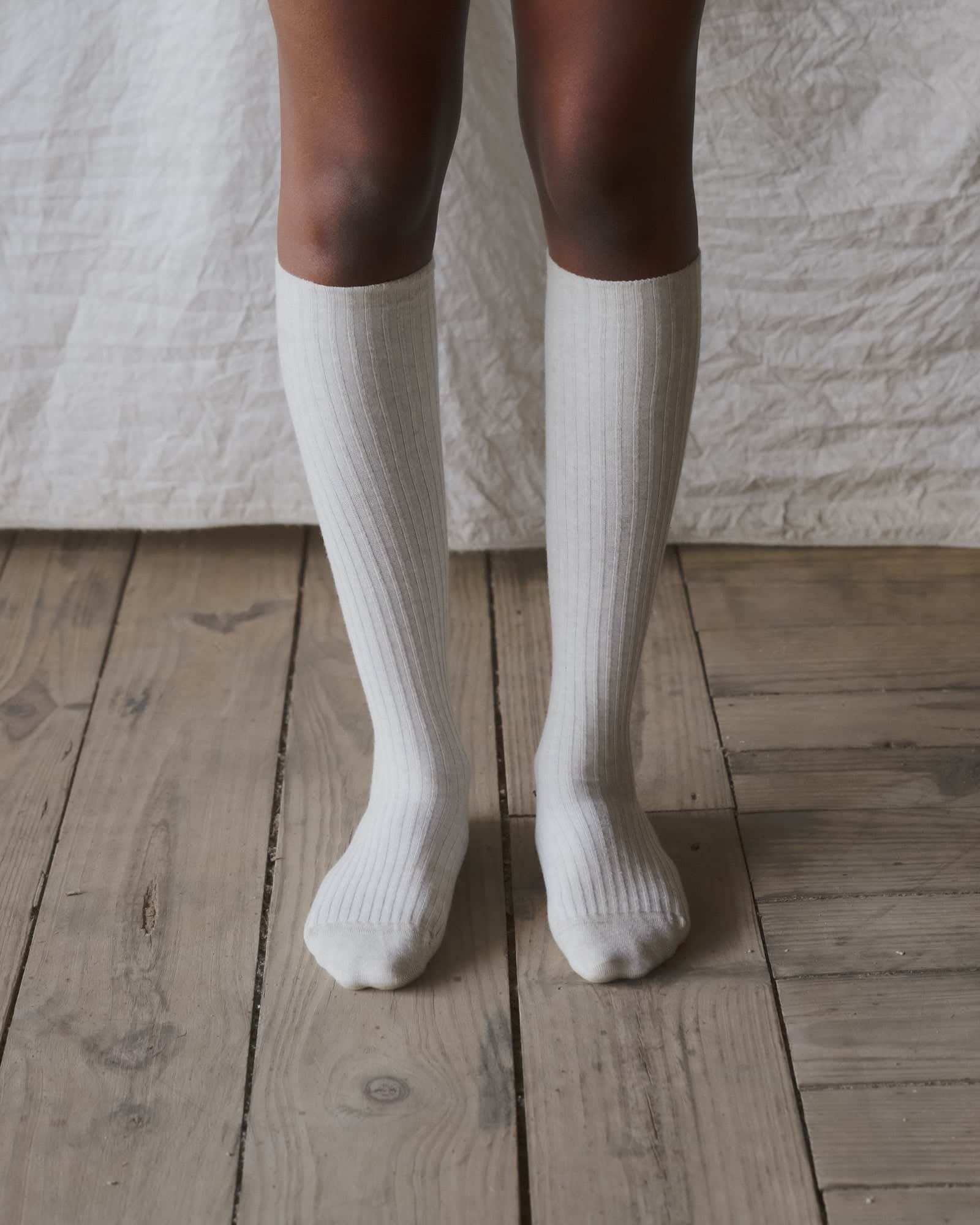 BASERANGE KNITTED RIB KNEE SOCKS