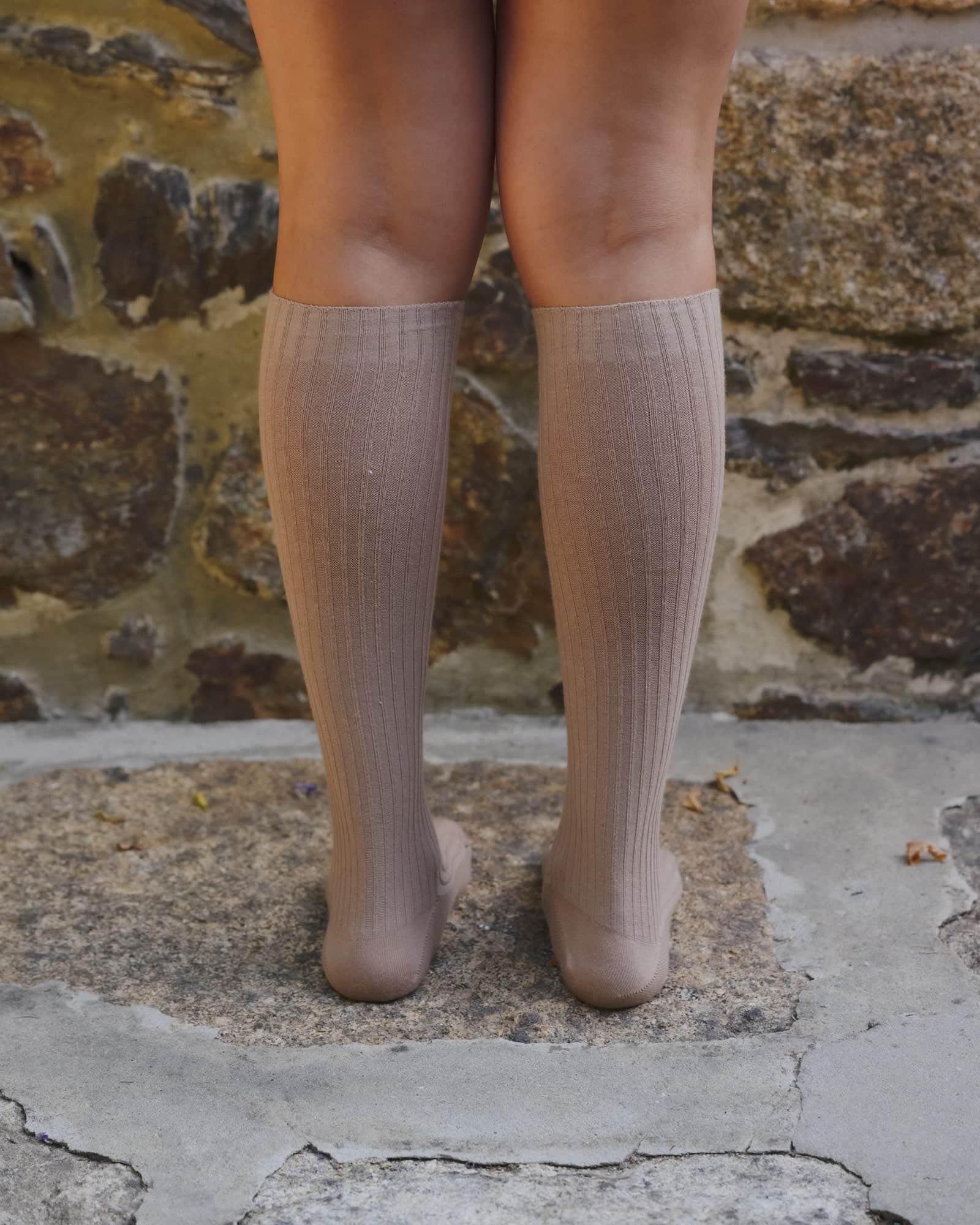 BASERANGE KNITTED RIB KNEE SOCKS