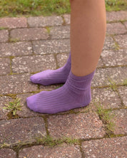 BASERANGE KNITTED RIB OVERANKLE SOCKS