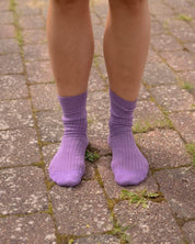 BASERANGE KNITTED RIB OVERANKLE SOCKS