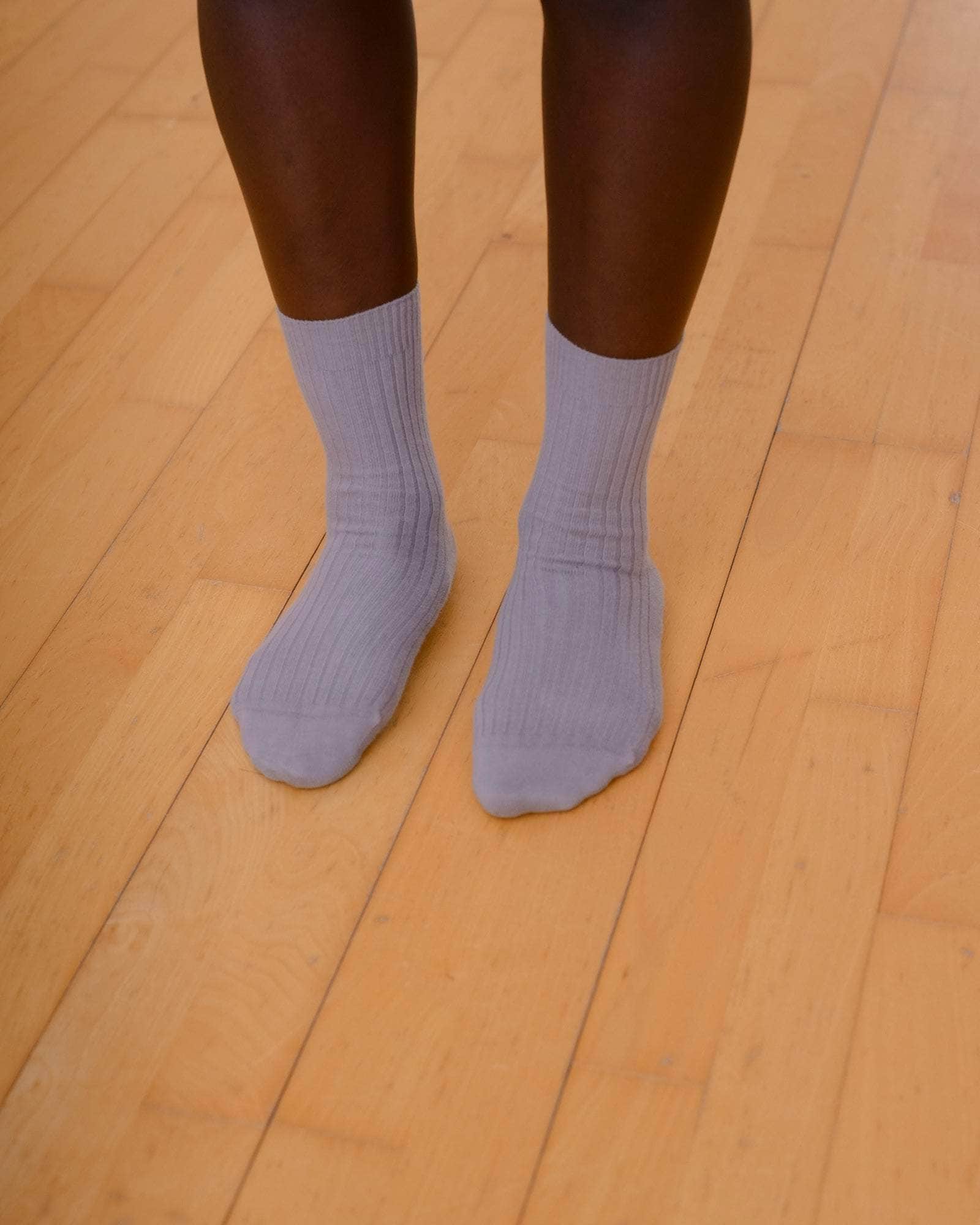 BASERANGE KNITTED RIB OVERANKLE SOCKS