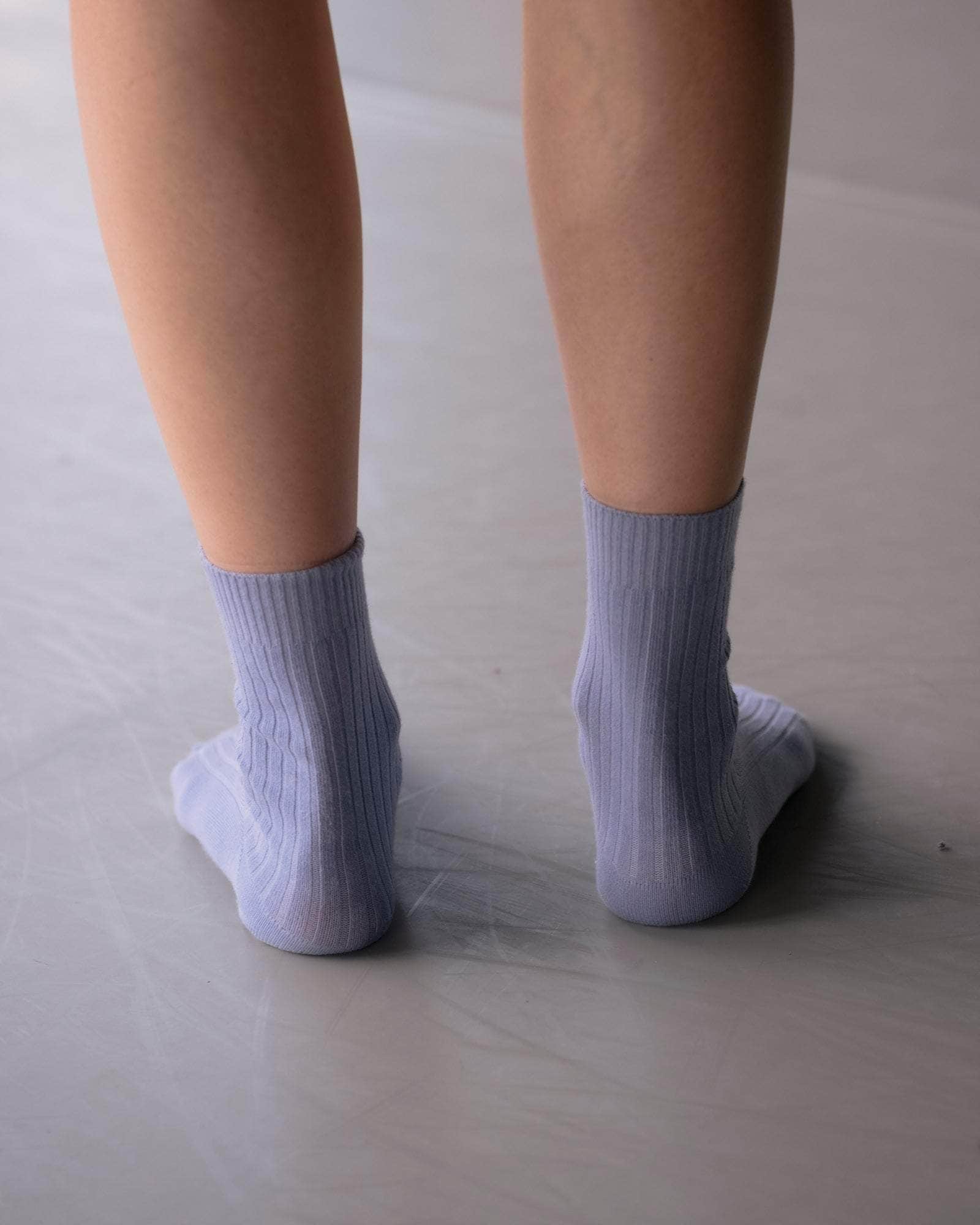 BASERANGE KNITTED RIB OVERANKLE SOCKS