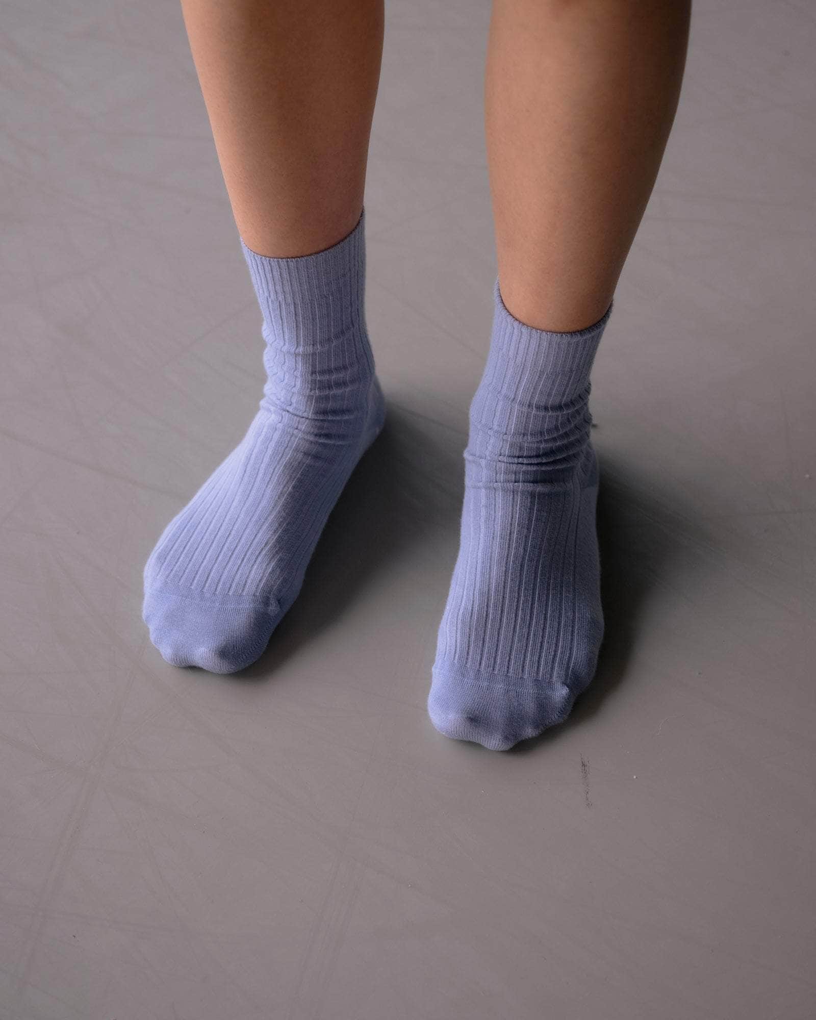 BASERANGE KNITTED RIB OVERANKLE SOCKS