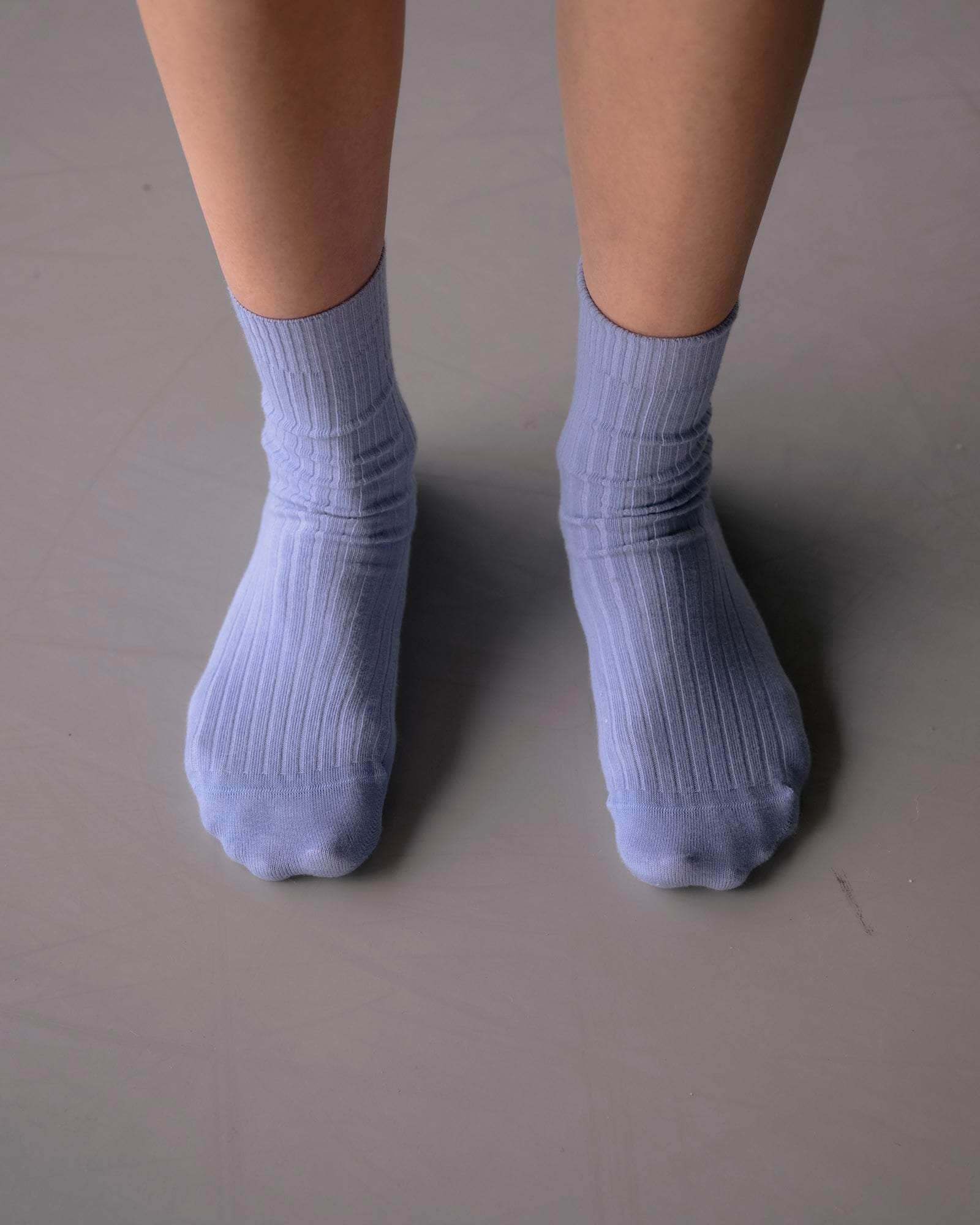 BASERANGE KNITTED RIB OVERANKLE SOCKS
