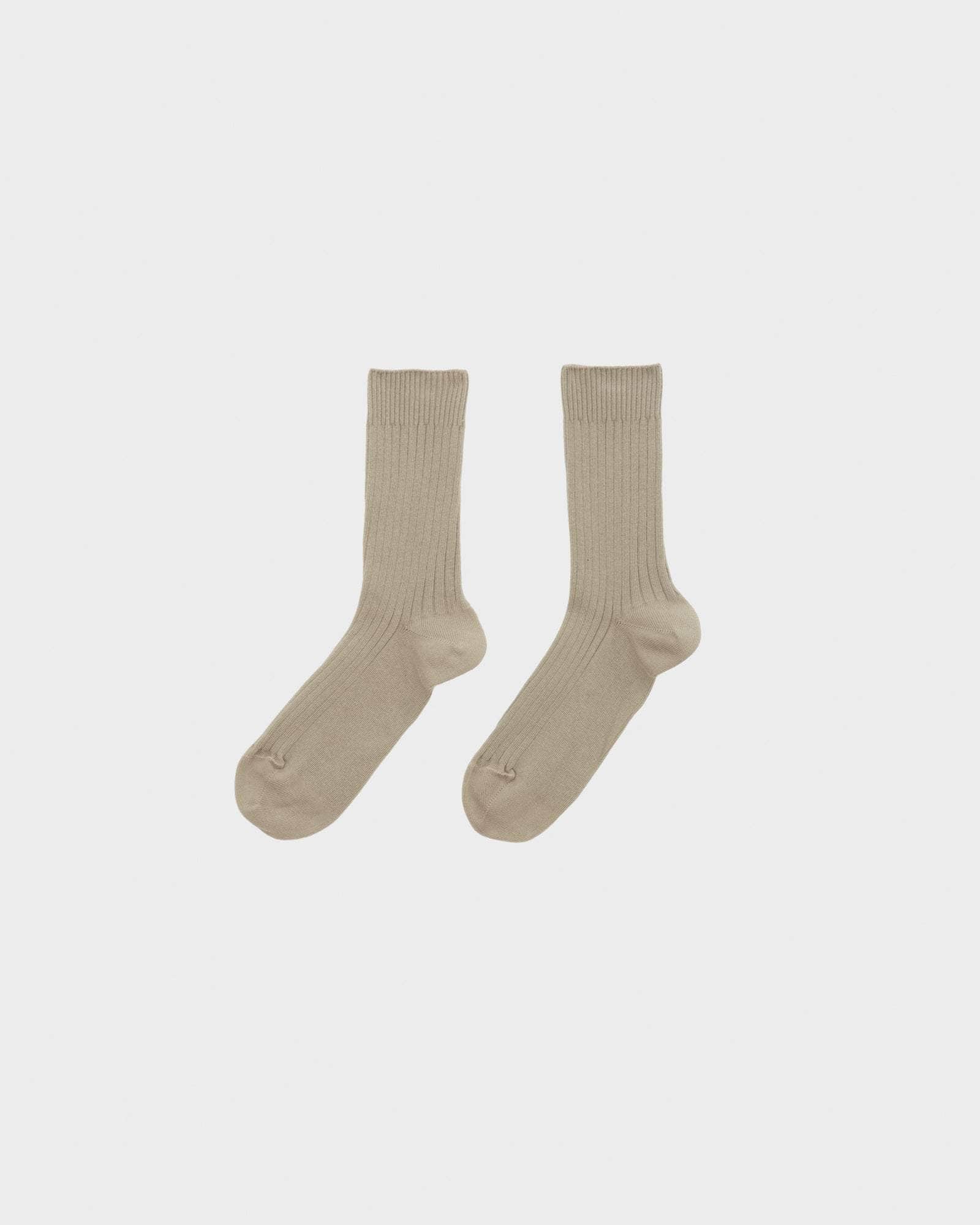 BASERANGE KNITTED RIB OVERANKLE SOCKS