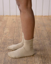 BASERANGE KNITTED RIB OVERANKLE SOCKS