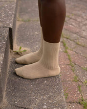 BASERANGE KNITTED RIB OVERANKLE SOCKS