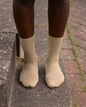 BASERANGE KNITTED RIB OVERANKLE SOCKS