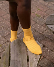BASERANGE KNITTED RIB OVERANKLE SOCKS