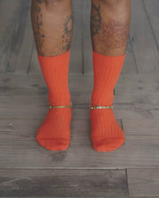 BASERANGE KNITTED RIB OVERANKLE SOCKS