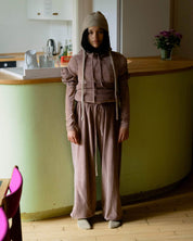 BASERANGE KNITTED RIM RAGLAN HOODIE