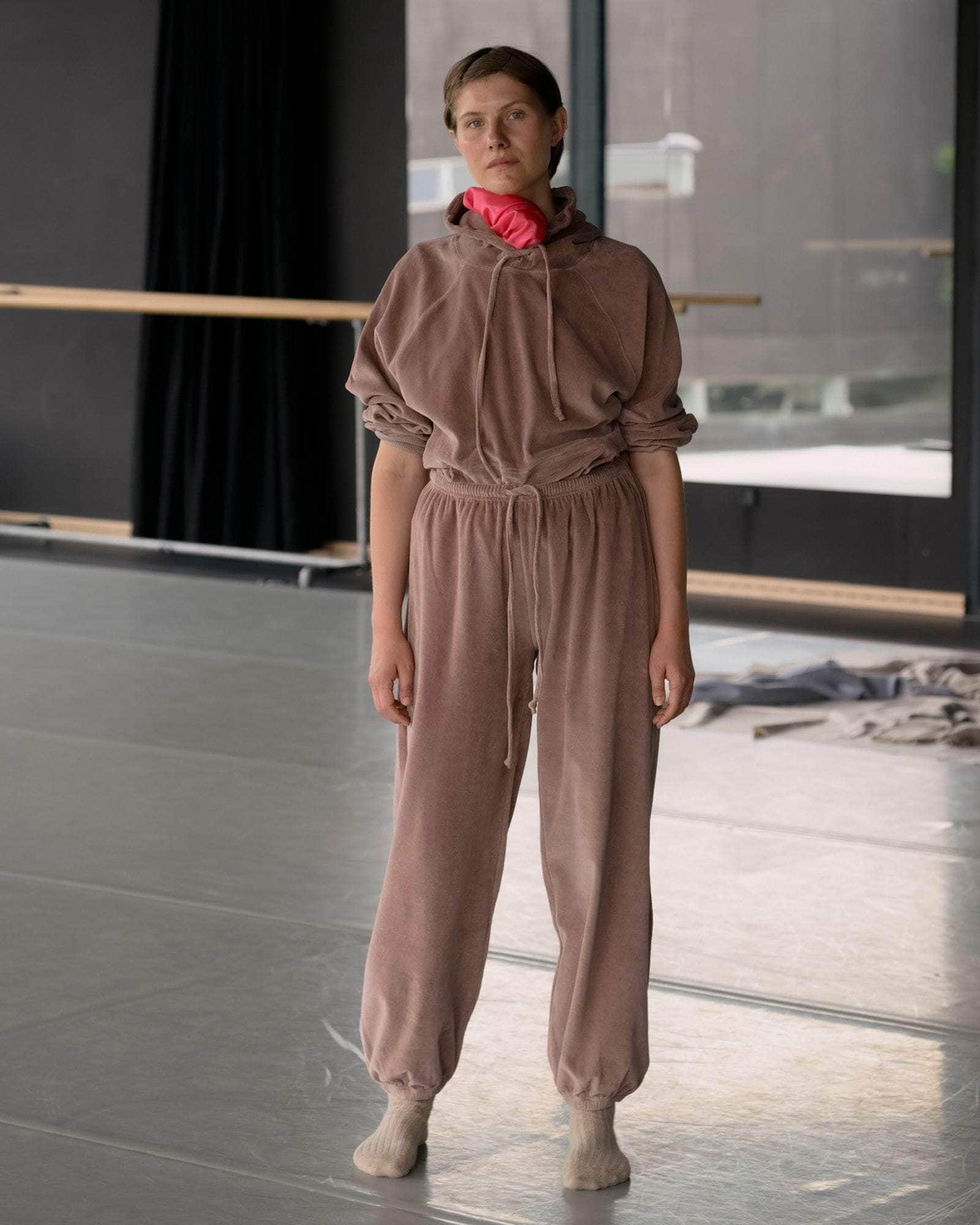 BASERANGE KNITTED RIM RAGLAN HOODIE