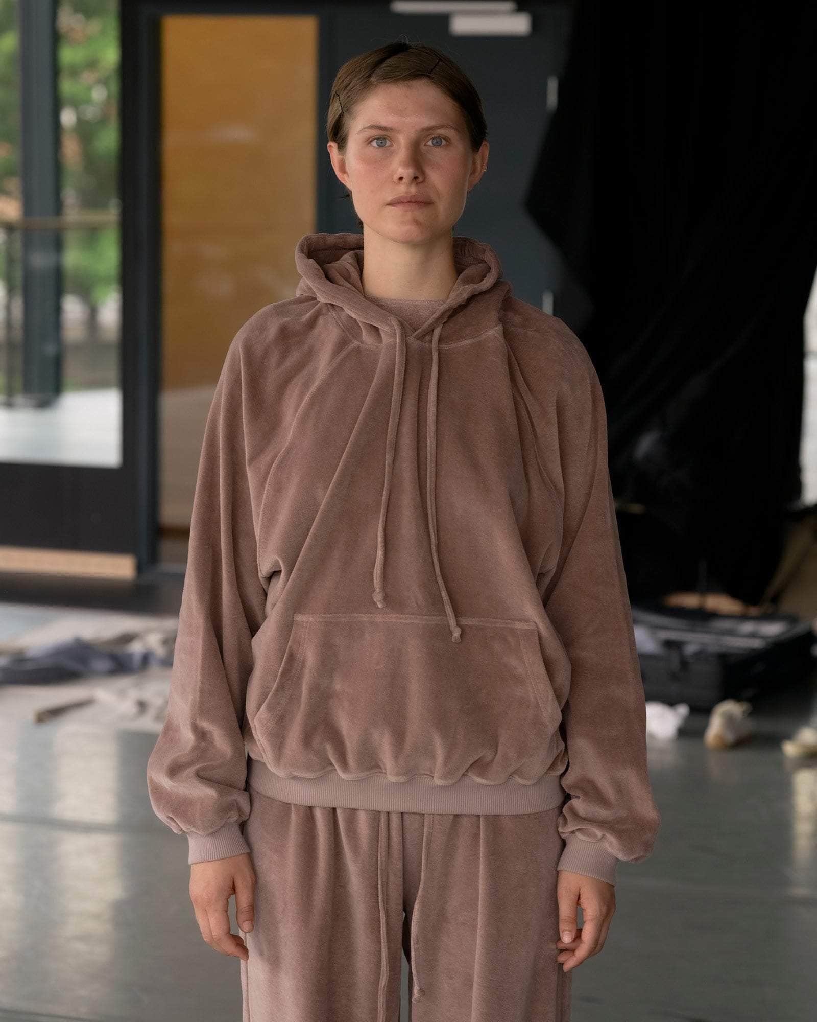 BASERANGE KNITTED RIM RAGLAN HOODIE