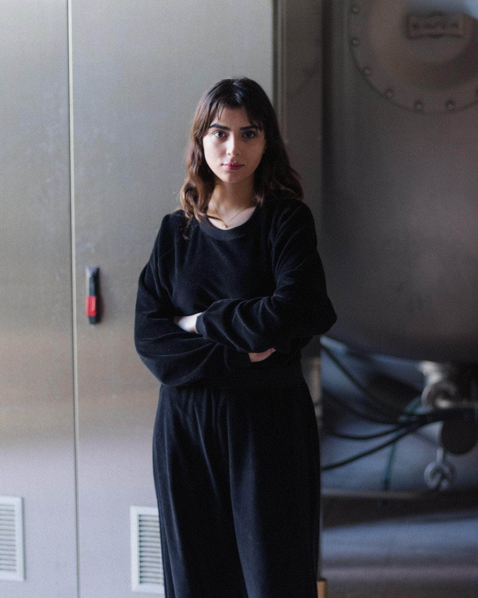 BASERANGE KNITTED RIM RAGLAN SWEATSHIRT