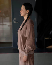 BASERANGE KNITTED RIM RAGLAN SWEATSHIRT