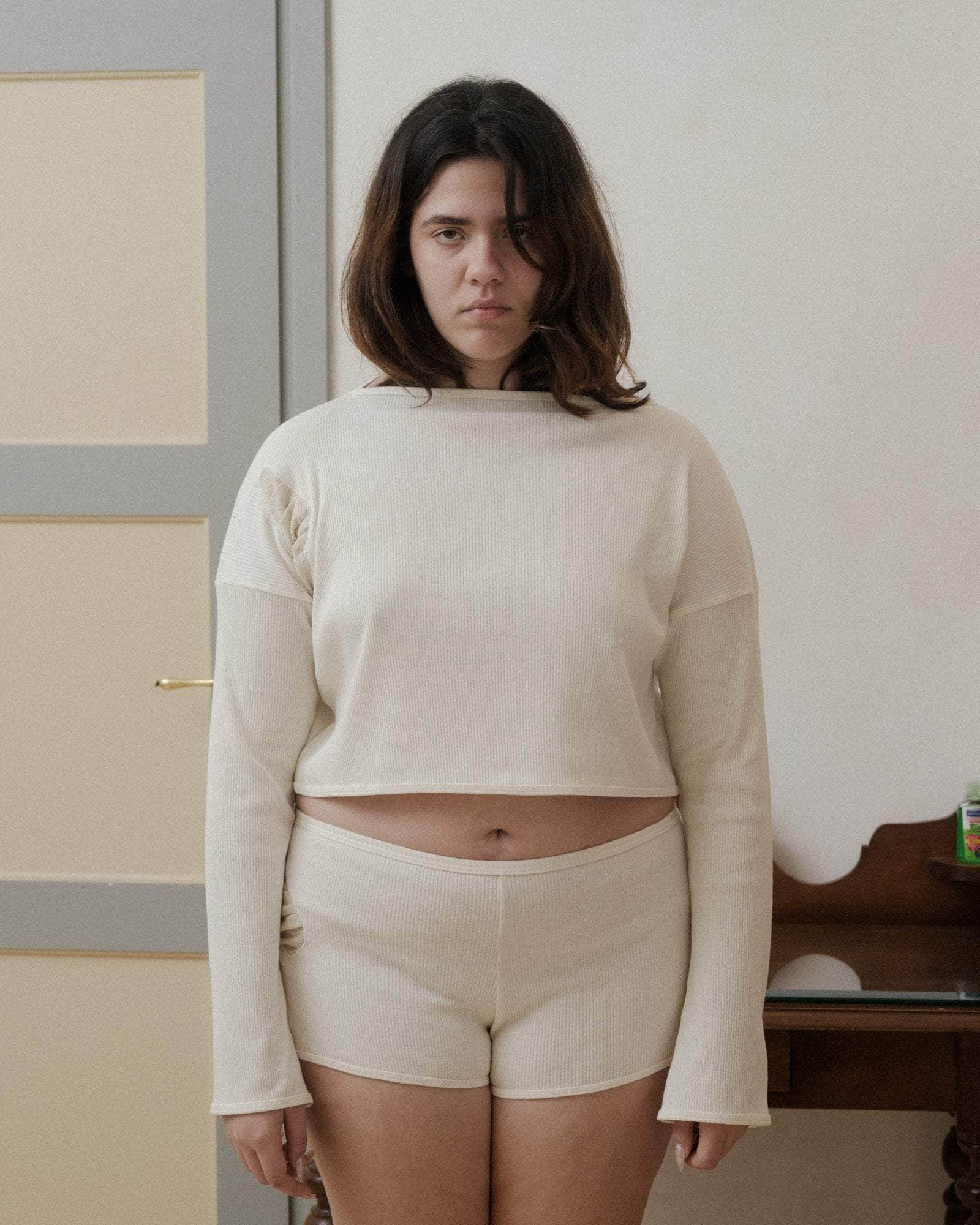 BASERANGE KNITTED ROOT CROP LONG SLEEVE