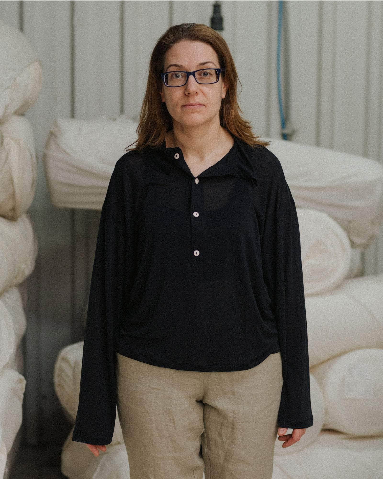 BASERANGE KNITTED SEAL POLO