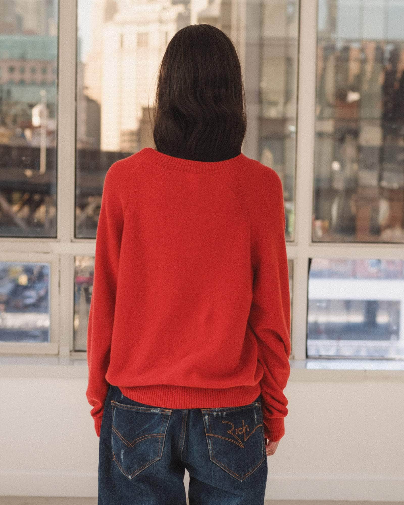 Tier ニット in Melograno red | リサイクル・カシミア | Baserange