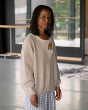 BASERANGE KNITTED SOAR V NECK