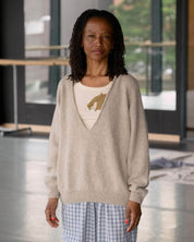 BASERANGE KNITTED SOAR V NECK