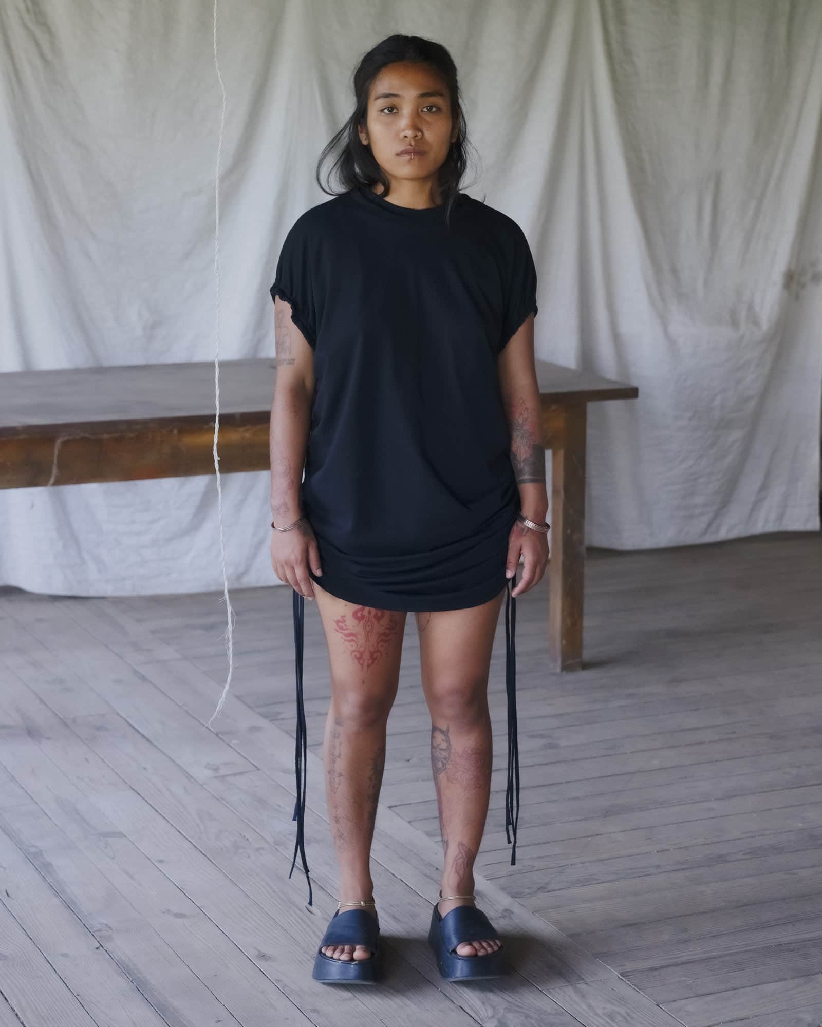 BASERANGE KNITTED STELE TANK DRESS