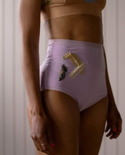 BASERANGE KNITTED STILL PURPLE / S Repair - Highwaist Pants No.137