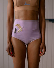 BASERANGE KNITTED STILL PURPLE / S Repair - Highwaist Pants No.137