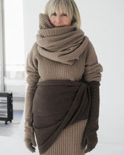 BASERANGE KNITTED STOPPA BROWN / ONE SIZE KAI SCRAF ROLL