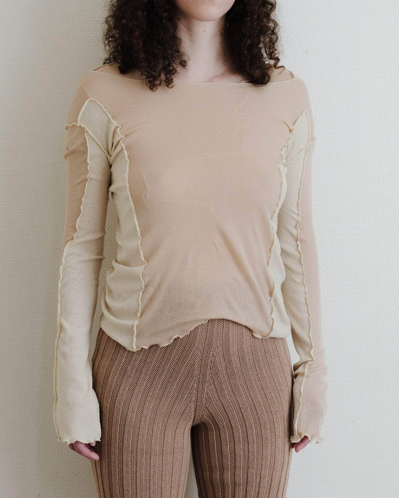 Women's Brief in Organic Cotton Rib - Camel