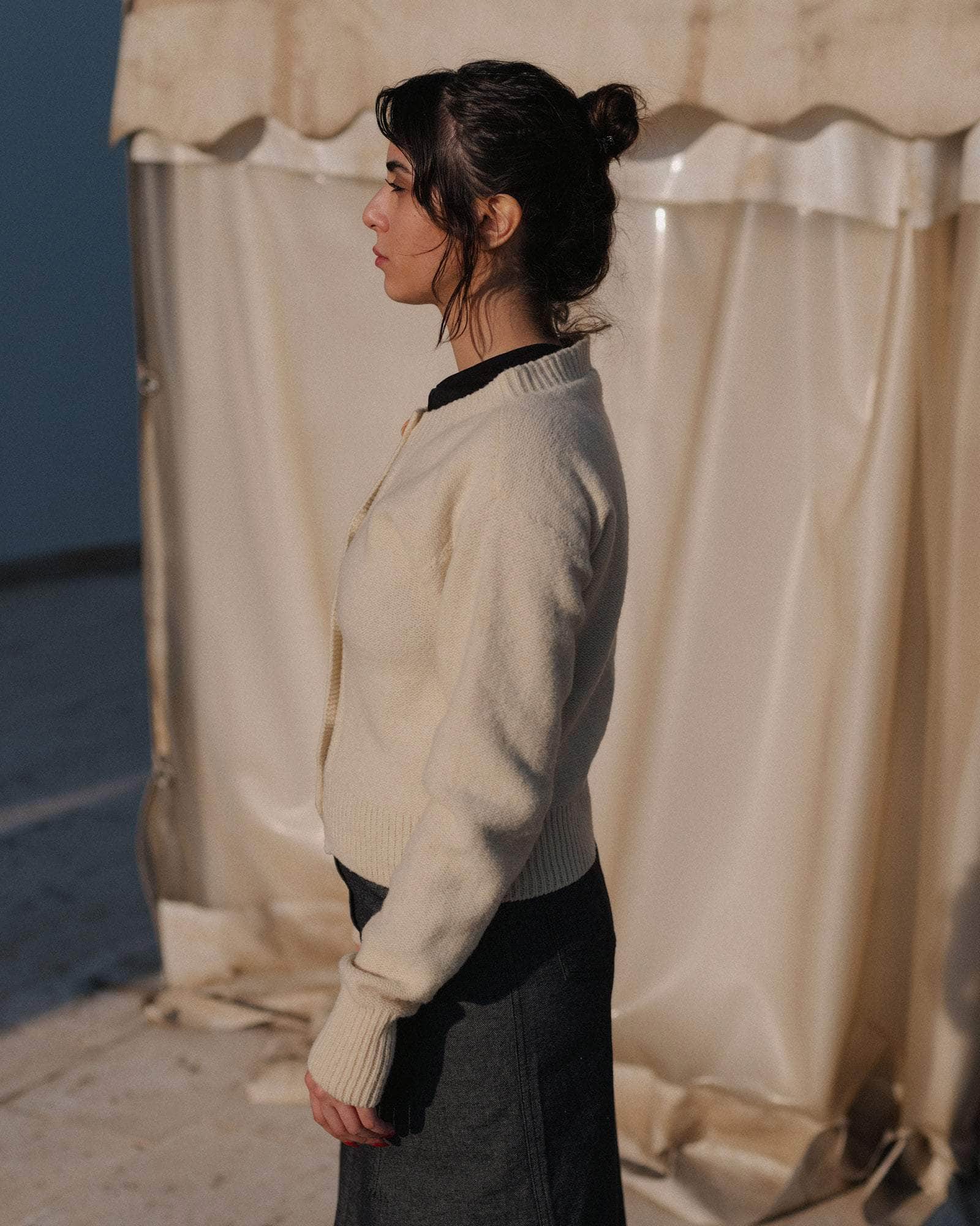 BASERANGE KNITTED TIER CARDIGAN