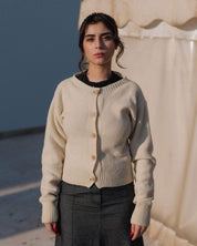 BASERANGE KNITTED TIER CARDIGAN