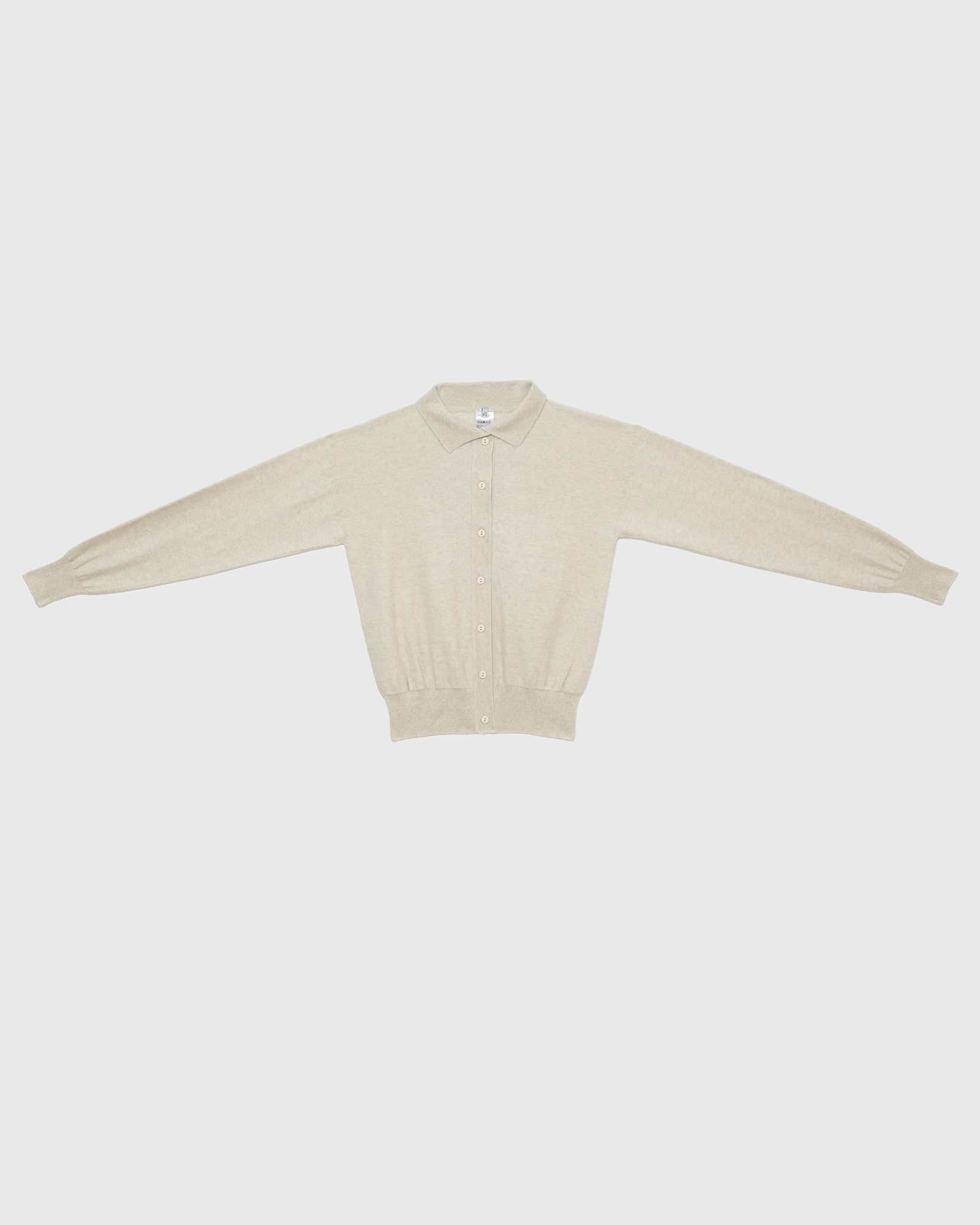 BASERANGE KNITTED TIER POLO CARDIGAN