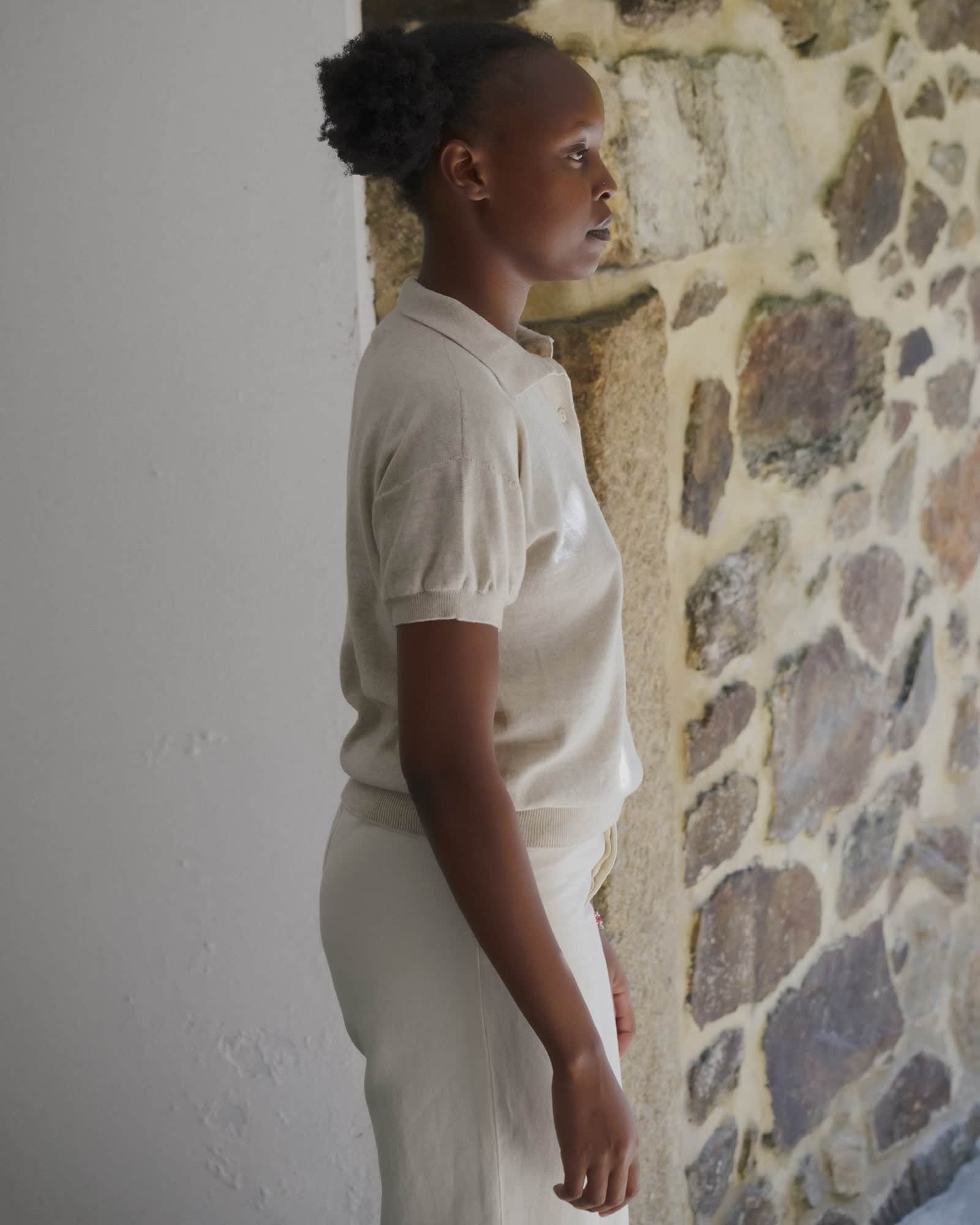 BASERANGE KNITTED TIER POLO SHORT SLEEVE
