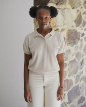 BASERANGE KNITTED TIER POLO SHORT SLEEVE