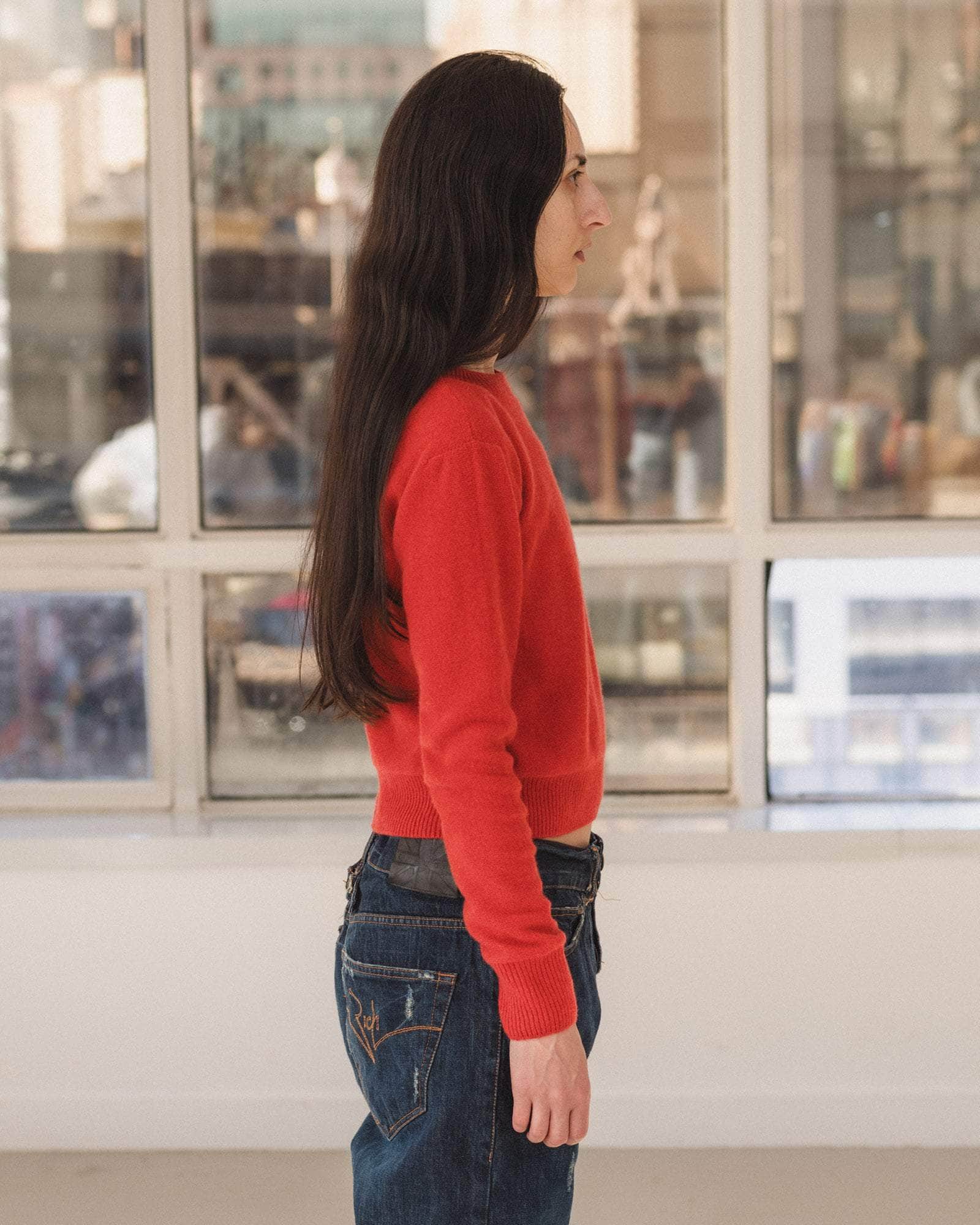 Tier ニット in Melograno red | リサイクル・カシミア | Baserange