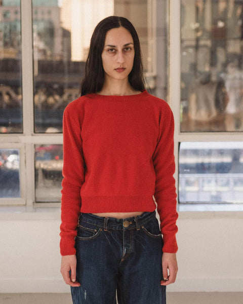 Tier ニット in Melograno red | リサイクル・カシミア | Baserange