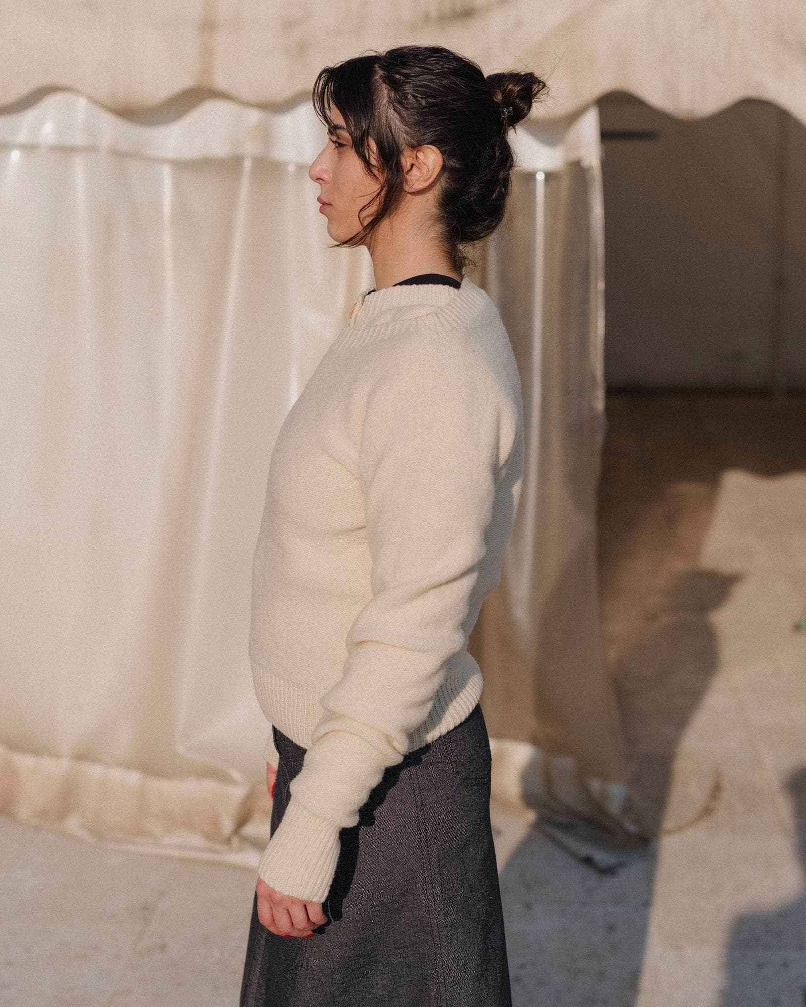 BASERANGE KNITTED TIER SWEATER