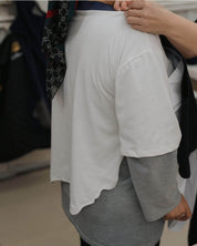 BASERANGE KNITTED VEIL TEE SHIRT