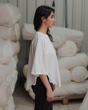 BASERANGE KNITTED VEIL TEE SHIRT