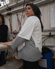 BASERANGE KNITTED VEIL TEE SHIRT