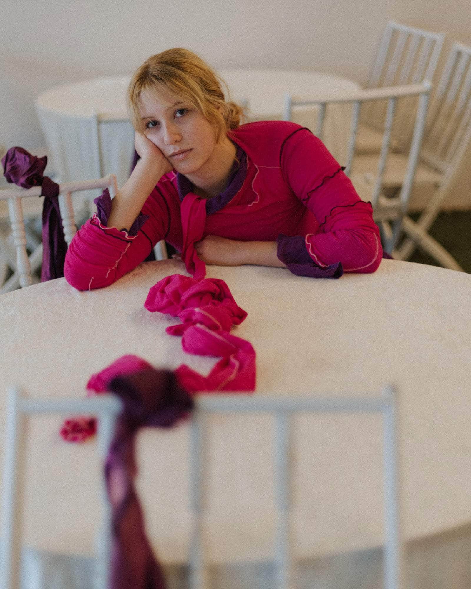 BASERANGE KNITTED VEIN LONG SLEEVE TEE